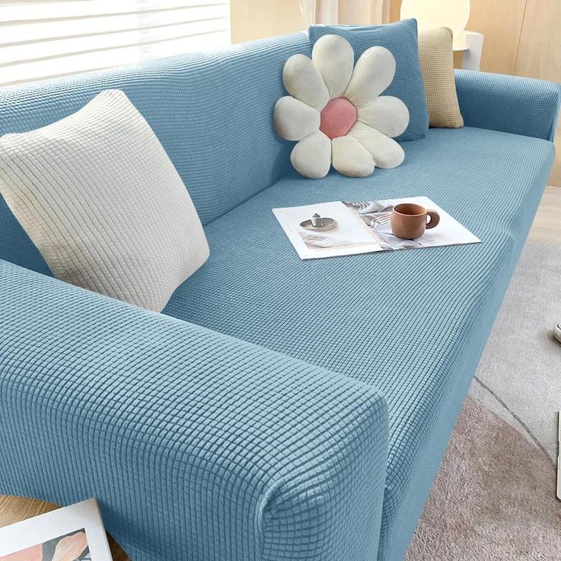 Elastic Jacquard Fabric Sofa Cover Stretch Couch Cover Sectional L Shape Sofa Slipcover Corner Case for Living Room 1/2/3/4 Seat
