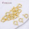 9mm 18K Gold Plated Circle Spring Clasps End Connectors For Jewelry Making Supplies DIY Necklace Clasps Accessories