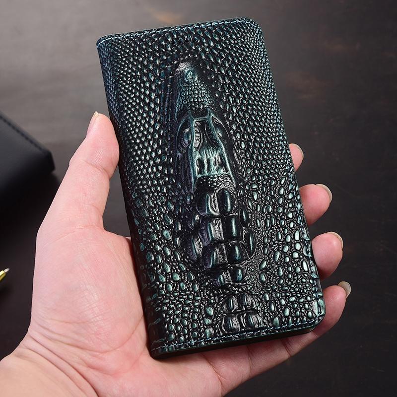 3D Dragon Head Genuine Leather Magnetic Flip Phone Case For Realme GT7 GT7T GT 7 7T Pro Neo7 Neo7X SE Turbo Wallet Cover