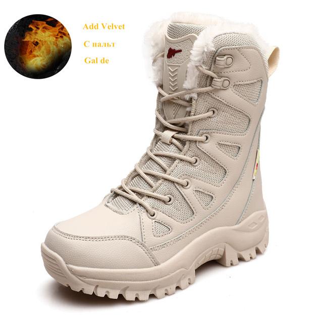 Comfort Beige Outdoor Hiking Boots Couple Men Trekking Shoes Women Big Size Military Tactical Boots For Men Hiking Sheos Snow Bo