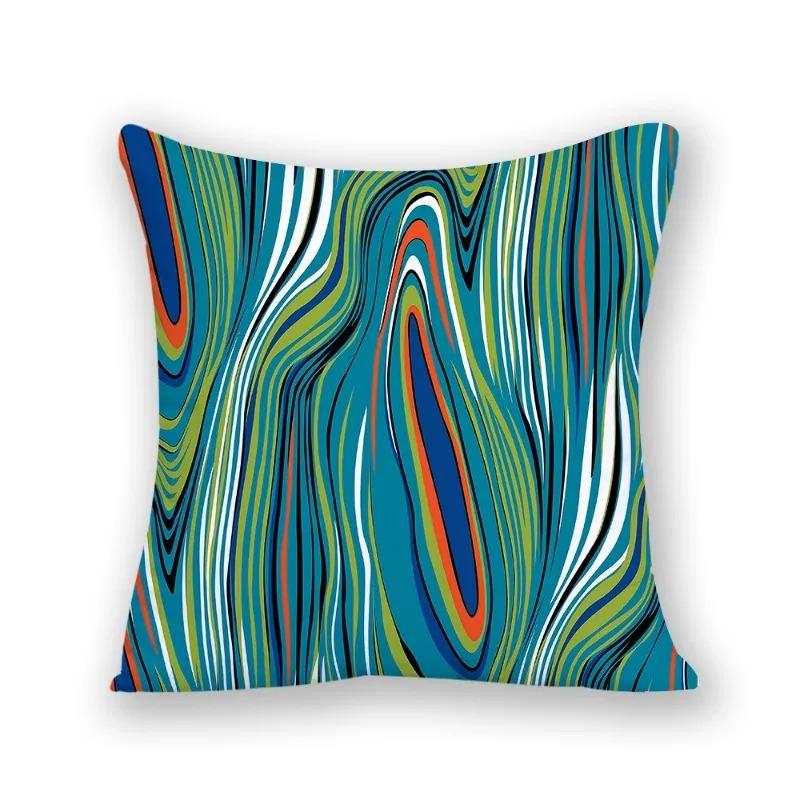 Juste de coussin imprimée à rayures simples, taie d'oreiller élégante, canapé de bureau, voiture, décoration d'intérieur de luxe