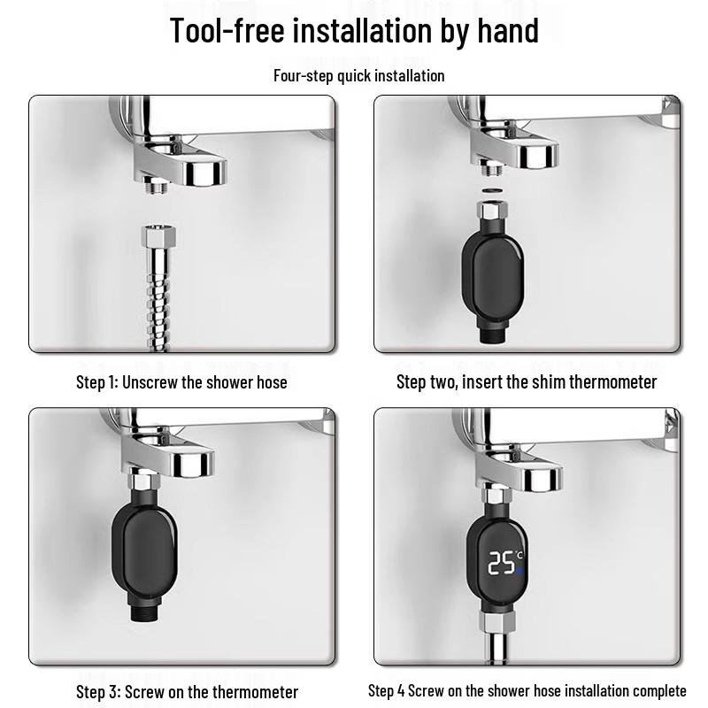 Universal Solar Shower Thermometer: Household Temperature Sensing Bath Accessory