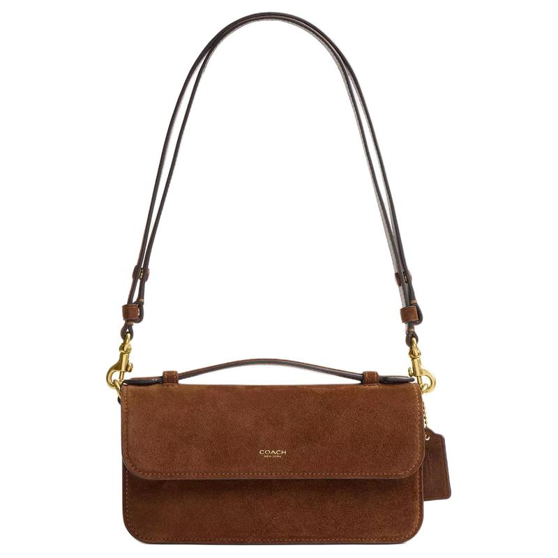 COACH Elora 21 Gold Hardware Calfskin Shoulder Crossbody Handbag Small Women s Brass золотой