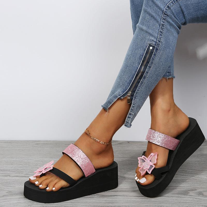 OV Kvinner Jenter Pearl Flat Bohemian Style Casual Sandaler Strandsko Kiler Tøfler