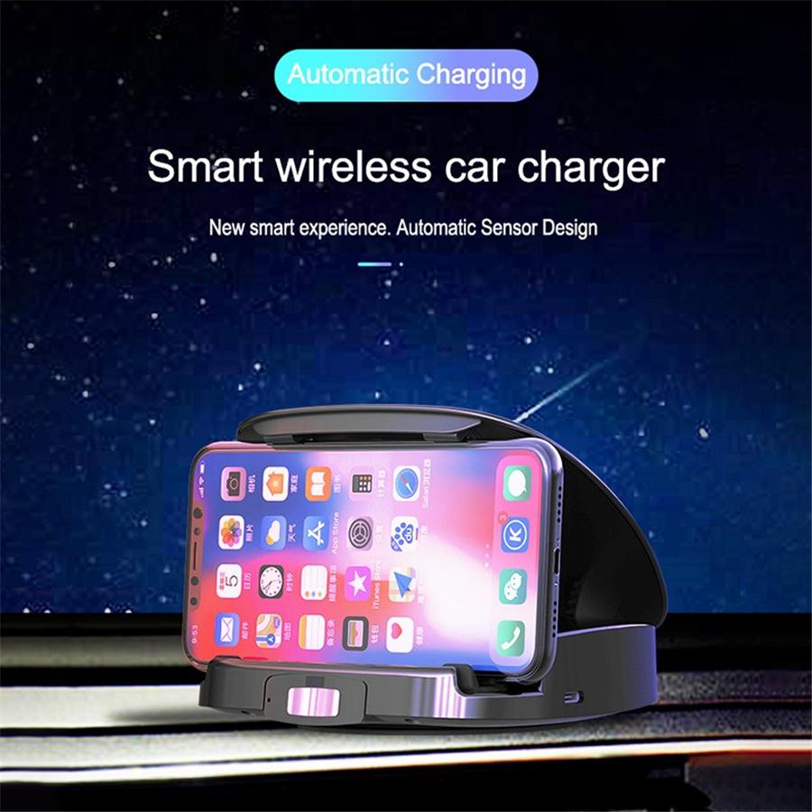 New Smart Car Wireless Charger Mobile Phone Holder Automatically Opens Closes Infrared Touch Dual Sensor Wireless Car Charger