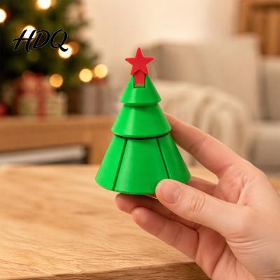 Fun Christmas Decorations Tree Fidget Toy 3D Printed Flexible Sensory Decompression Transformation Figurine Toys for Desk Decor Stress Relief