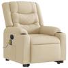 Electric Massage Recliner with Rising Function Cream Fabric