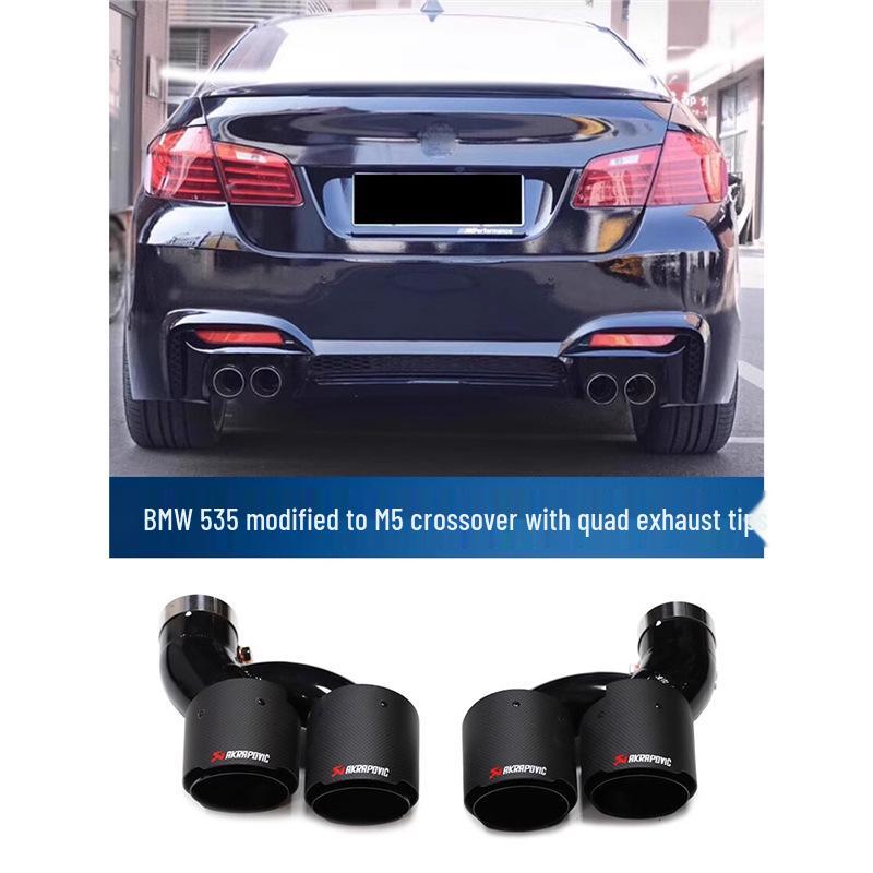 BMW 535li M5 Quad Outlet Carbon Fiber Exhaust Tailpipe (Stainless Steel, F10/F18)
