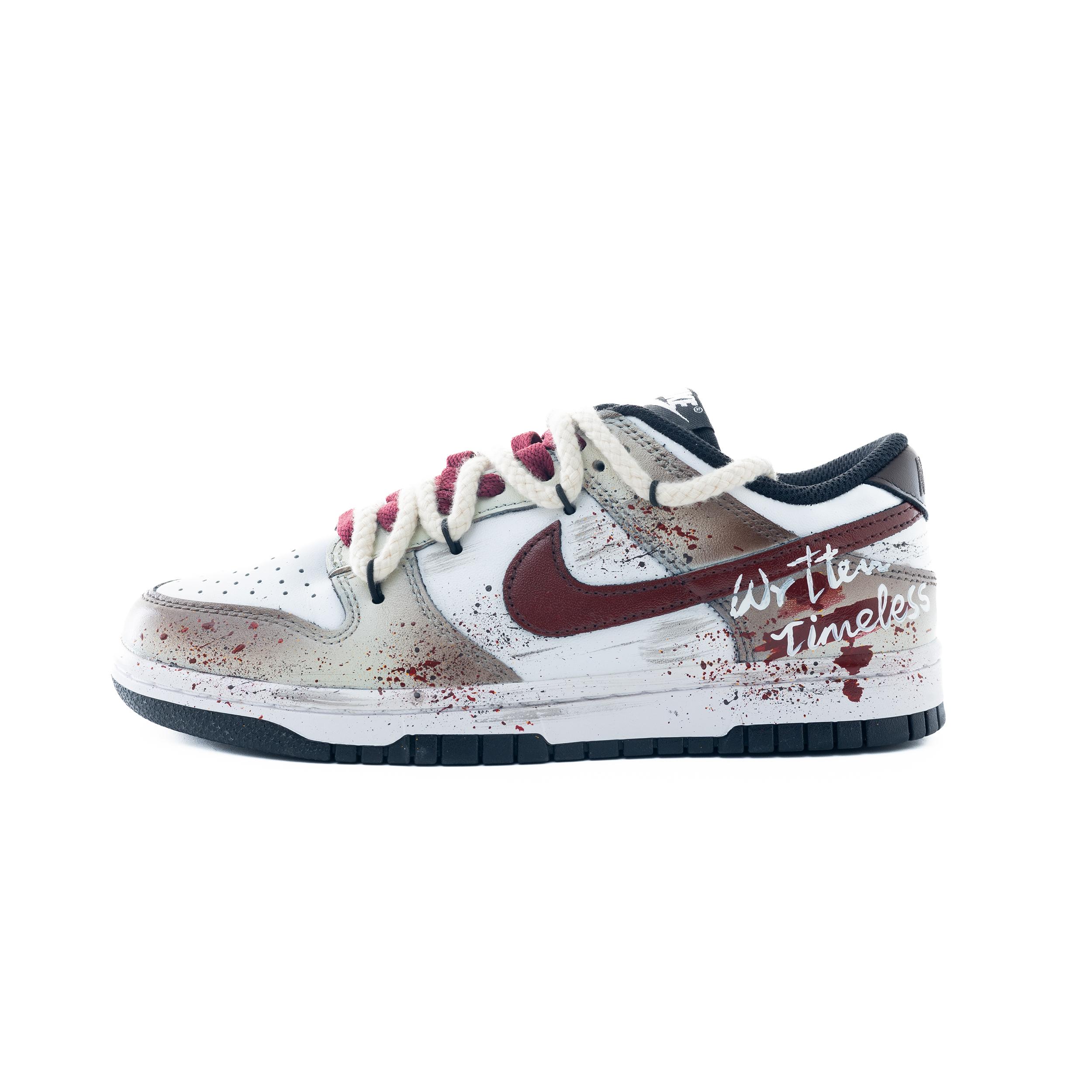 

Nike Dunk Graffiti Storm Leather Abrasion Resistant Slip Resistant Low top Skateboard Shoes Men s Black Red HF5441-100(Team240-) 44