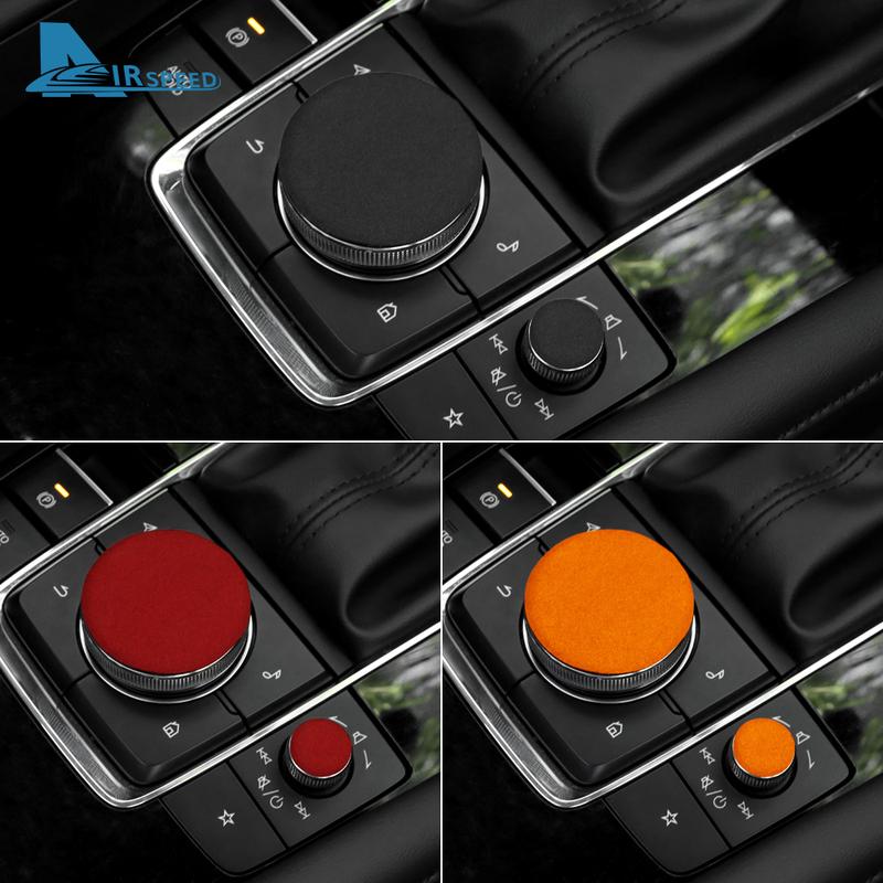 Top Suede Trim Sticker For Mazda 3 Axela -2025 CX30 CX-30 -2025 CX50 CX-50 -2025 Car Central Control Multimedia Knob