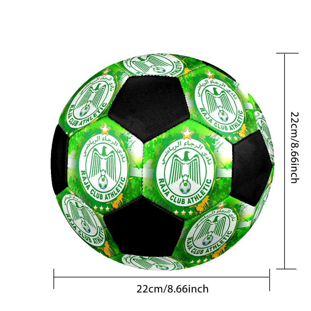 SIZE 5 Raja Casablanca Soccer Ball Colorful All Ages Machine Stitched PVC Competition Ready Durable High-Bounce
