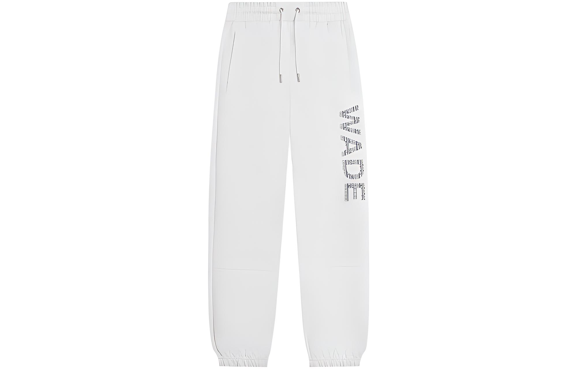 Li Ning Wade Collection Вязаные спортивные штаны Мужские Белые Умеренно облегающие штаны AKLS817-2 XXXL