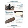 Retro living room fan 52 60 70 inch ceiling fan modern creative wooden lightless remote control decoration dining room bedroom