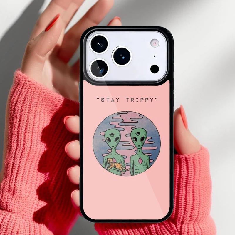 Aesthetics Cute Cartoon Alien Phone Case for iPhone 17 16 15 14 13 Pro Max Back Cover for 12 11 Pro Coque