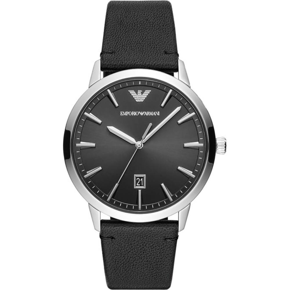 Emporio Armani Ruggero Black Black Leather Men s Quartz with Date AR11193 Watch чёрный
