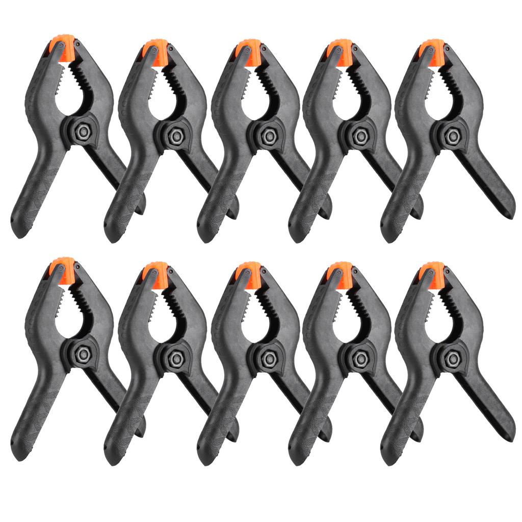 10pcs 3inch A Type Black Multifunctional Plastic Spring Clamp Clip DIY Woodworking Tool