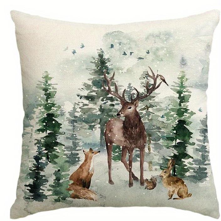 

Home Decor Christmas & Winter Themed Pillow Covers Pattern Cushion Cover Suitable for Sofa Bedroom Car Pillow Cover 16x16Inch