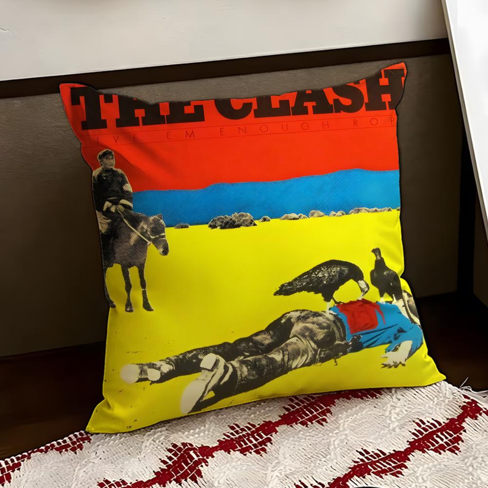 Rock Band The Clash Cushion Cover Reversible Soft Durable Pillow Cover Home Car MultiScene Use for Daily Comfort