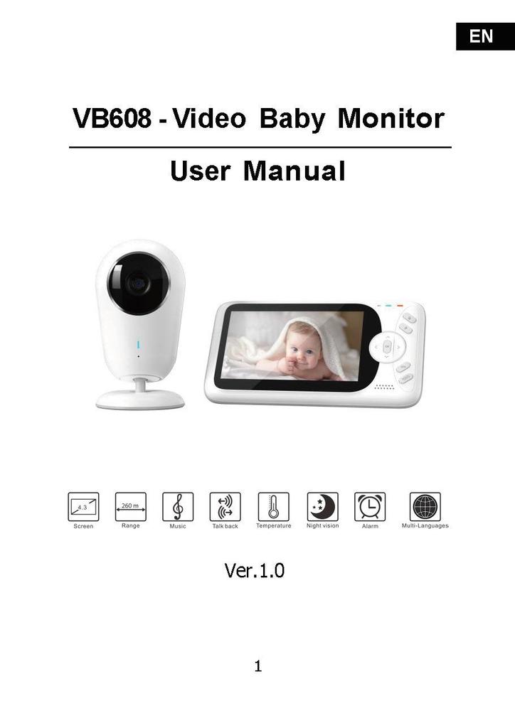 VB608 4.3" Baby Monitor with Night Vision and Wireless Features