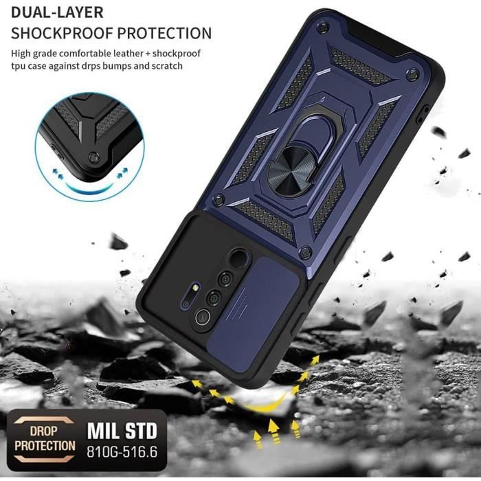 Skyddsskal - E.F.CONNECTION - Redmi 9 - Stöttåligt - Marinblått - Matt finish