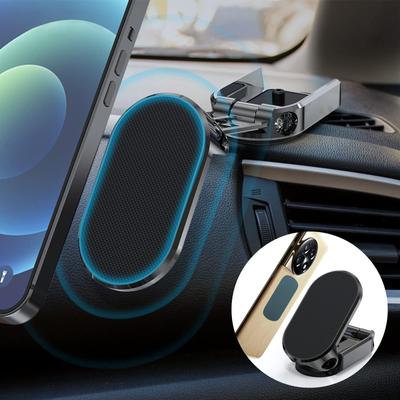 Metal Magnetic Car Mobile Phone Holder Folding Magnet Cell Phone Stand In Car GPS Support For iPhone Xiaomi 360° Rotatable Moun