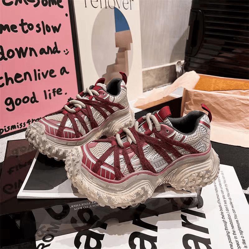 Women's Trendy Thick Sole Platform Sneakers - Height-Increasing 2025 Autumn Casual Running Shoes