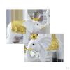 Decor Statue for Bookshelf TV Stand Decoration, Resin Animal Sculpture Crafts Gift Friend,