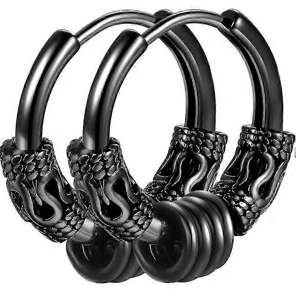 2pcs Earrings Hoops Minimalist Earrings Piercing Dragon Totems Men Earrings