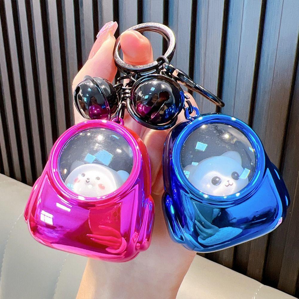 

Ambient Light Cat Bear Keychain Light-emitting Cat Astronaut Keychain Bag Pendant синий
