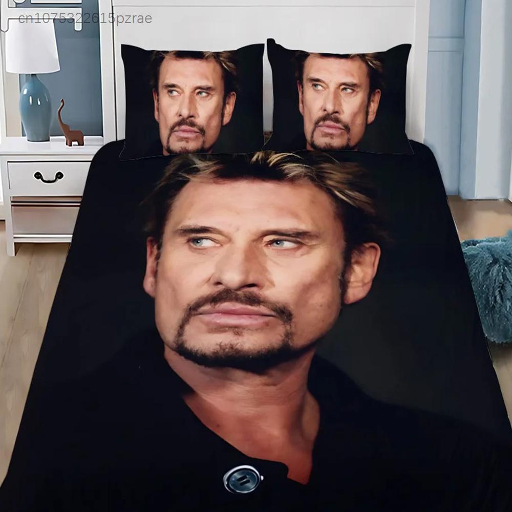 Rock Star Duvet Pillowcase Bedding Set Boy J-Johnny H-Hallyday Girl Bedroom Decoration Children Gift Single Double Large Size