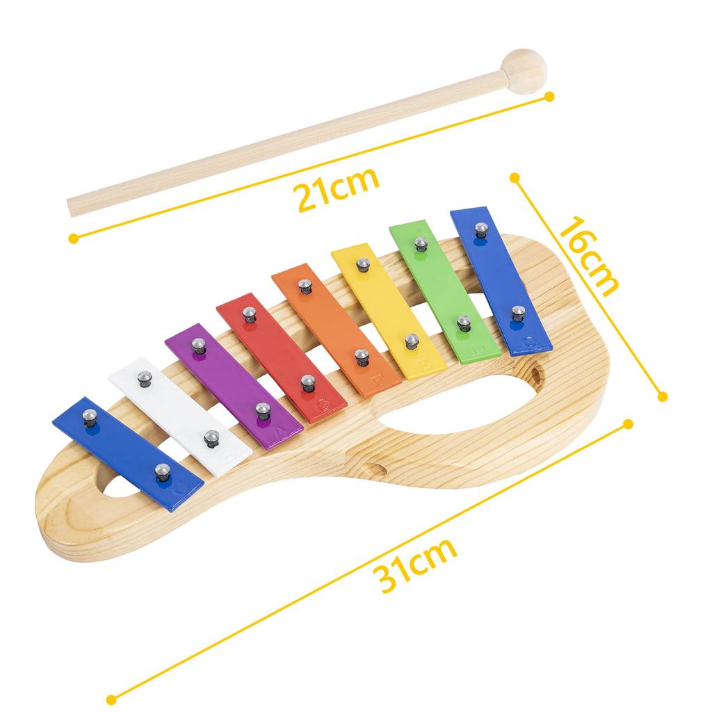 BQKOZFIN Colorful 8-Note Glockenspiel Orff Instrument Xylophone Percussion Music Gift with Mallet