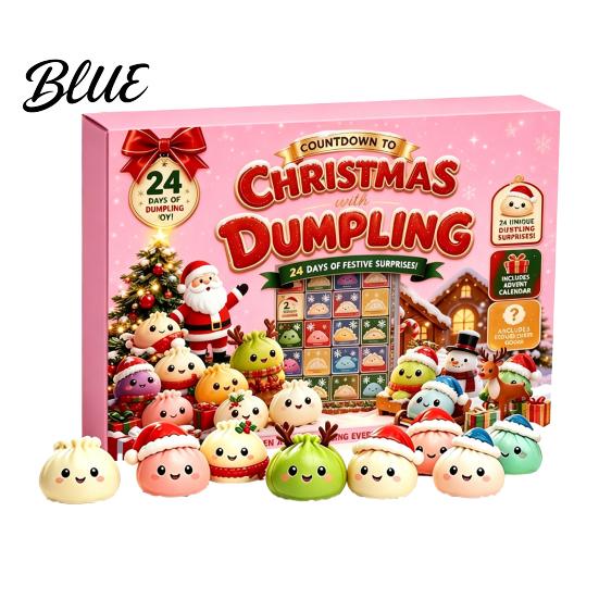 Soft Silicone Figurine Christmas Squeeze Advent Calendar 2026, 24 Days Mini Dumpling Creative Box Figures Countdown Calendar, Stress Relief