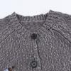 Kaslead New Women clothes Western Style Fashion Simple and Versatile Handmade Embroidery Knit cardigan Outerwear