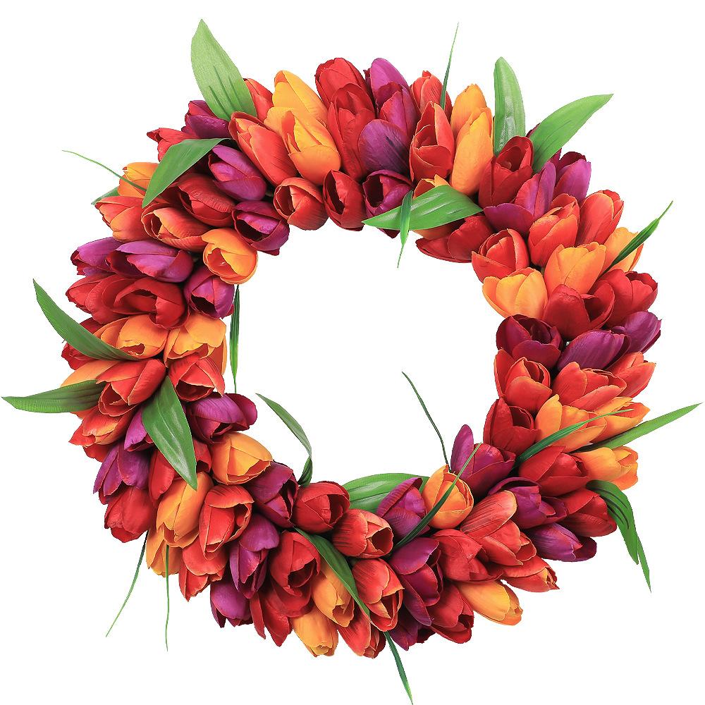 

Декоративный венок, имитация тюльпана, венок для гостиной Crypto Home, декоративный подвесной венок