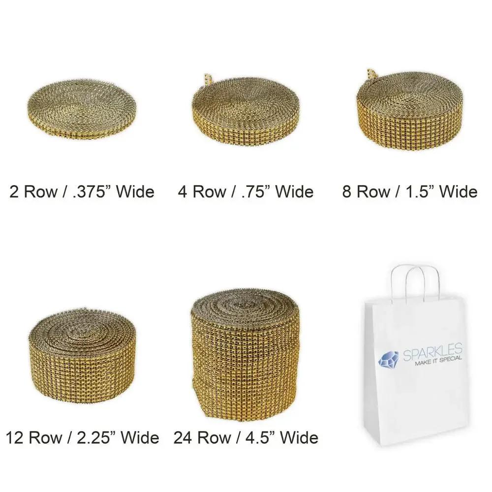 1 Yard 24 Rows Rhinestones Mesh Trimming Ribbon Wedding Diamond Rhinestone Cup Chain Party Decoration Cake