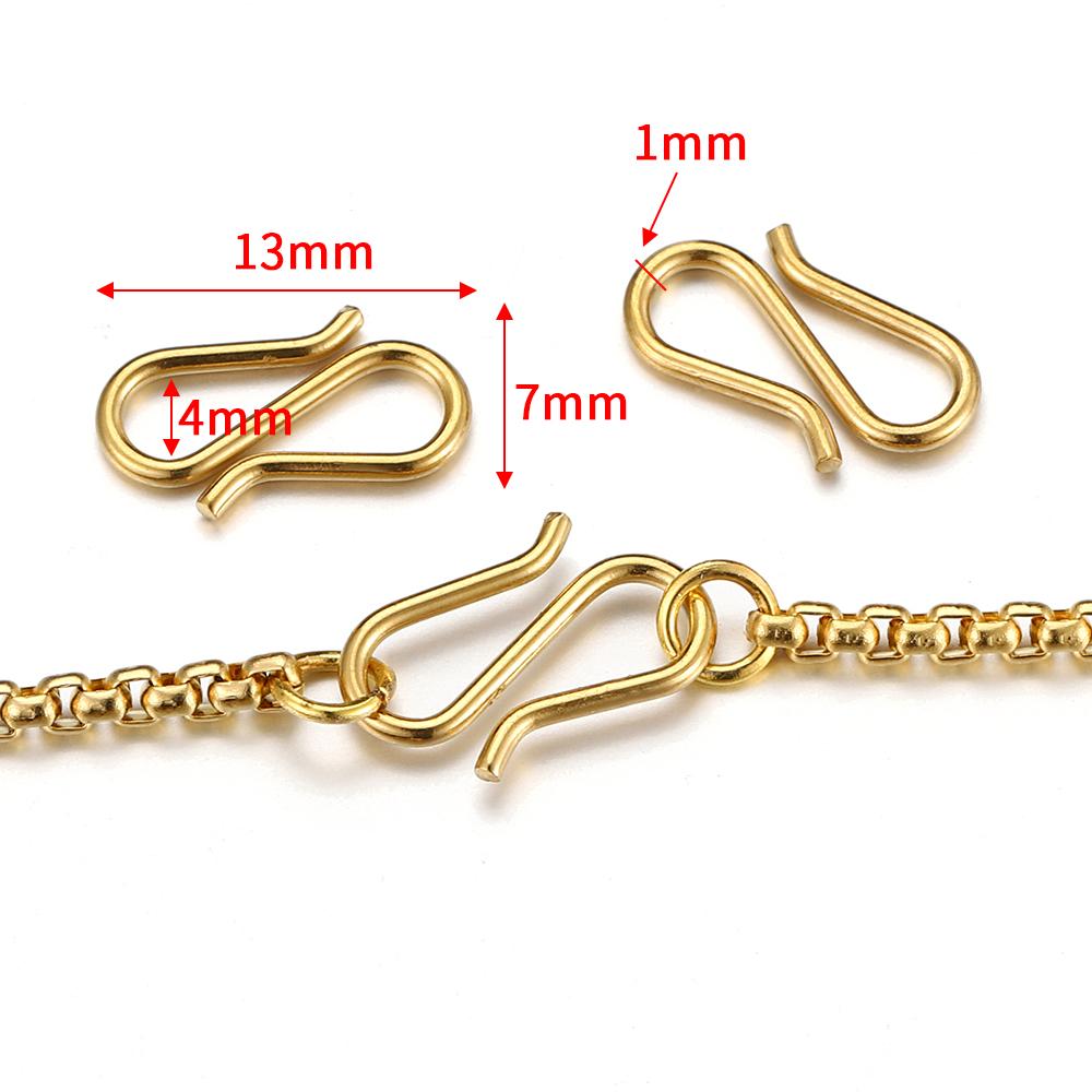 20pcs Stainless Steel S Shape Clasps Gold Color DIY Necklace S Hooks Bracelets Connectors Jewelry Making Finding Wholesale