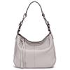 Zency New Black Beige Genuine Leather Hobo Bag Women Simple Classic Casual Handbag Shoulder Tote Soft Crossbody Big Pockets