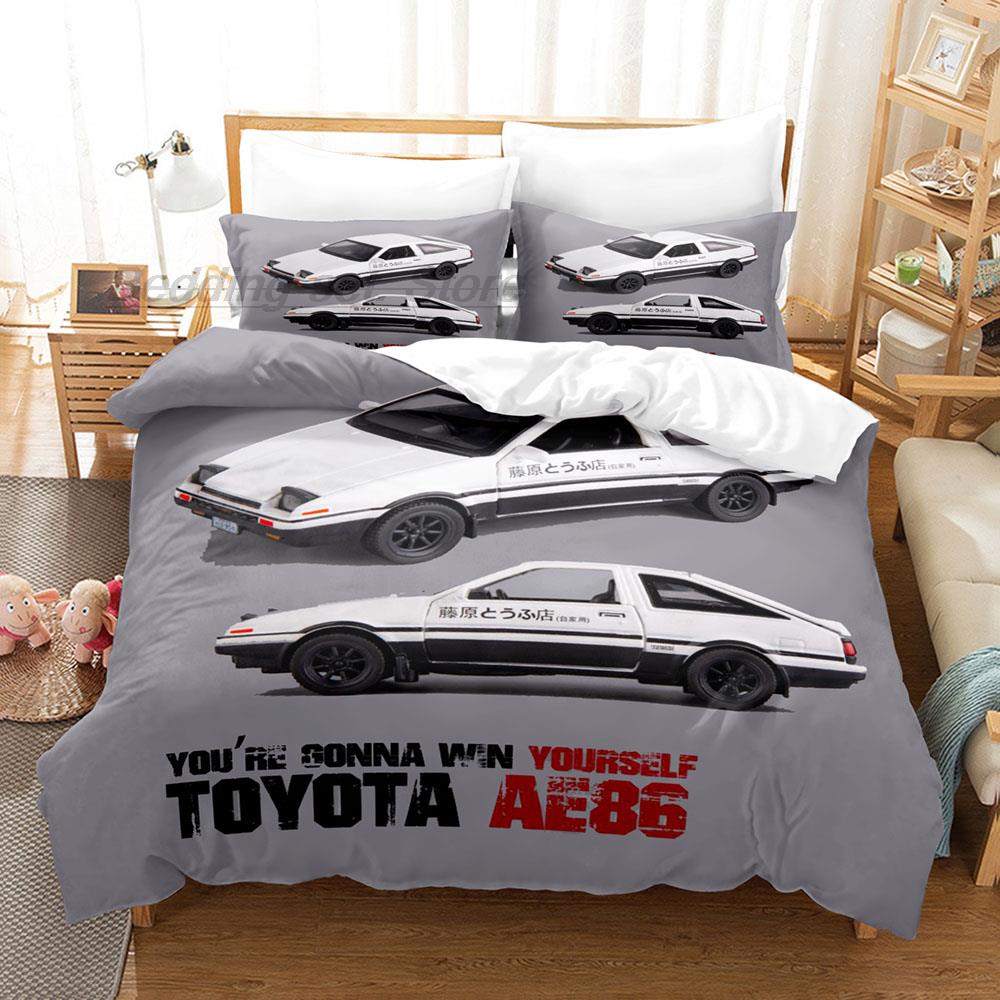 Comforter Initial D Ae86 Bedding Set Single Twin Full Queen King Size Bed Set Aldult Kid Bedroom Duvet Sets 3D Anime Bed