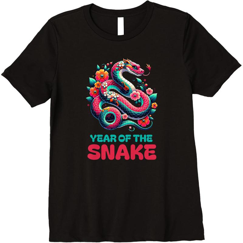 Year of the Snake 2025 Pattern T Shirt Unisex Happy New Year 3D Printed Tees Summer Casual Short Sleeve ONeck Tops Unisex TShirts