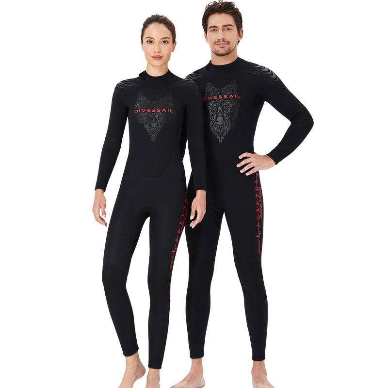 3mm Neoprene Wetsuit Men Women Full Body Long Sleeve Diving Surfing Swimming Thermal Protection