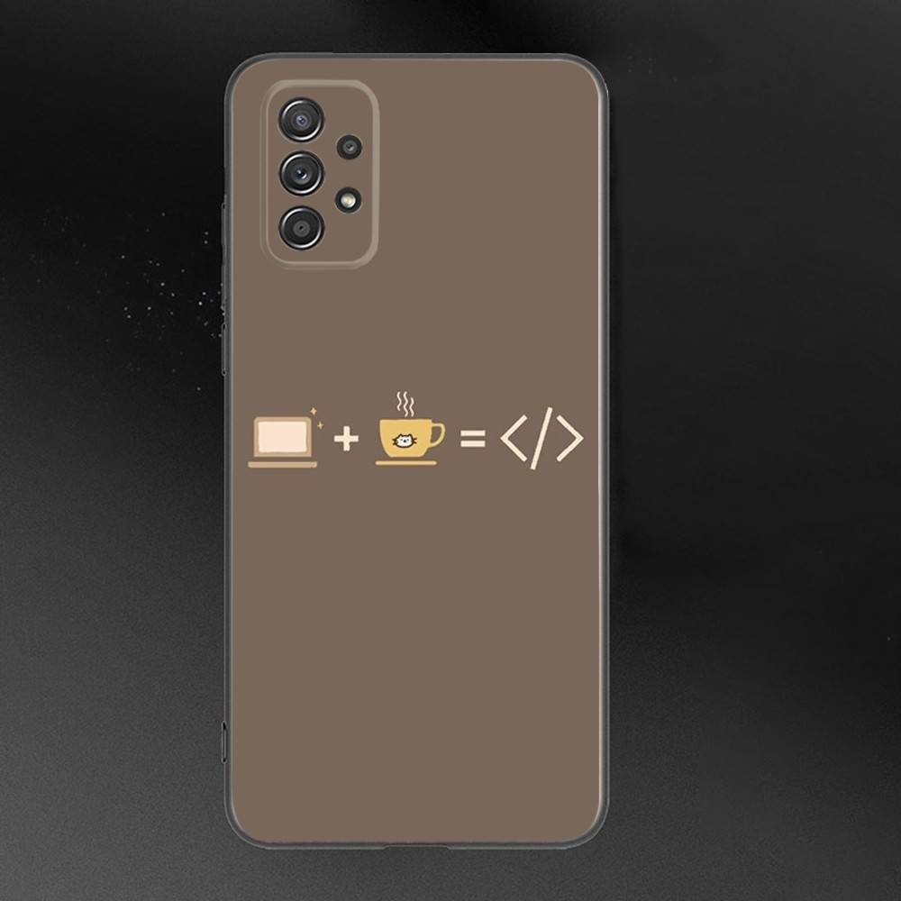 Java Phone Case For Samsung Galaxy A 91,80,73,72,71,53,52,51,22,5G Shockproof Soft Black Cover
