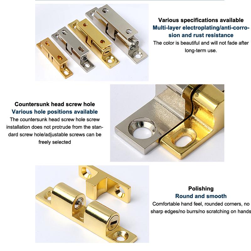 1 Set Door Lock Door Touch Latch Cabinets Interlock Switch Chassis Cabinet Spring Ball Locker Adjustable Brass Door Buckle