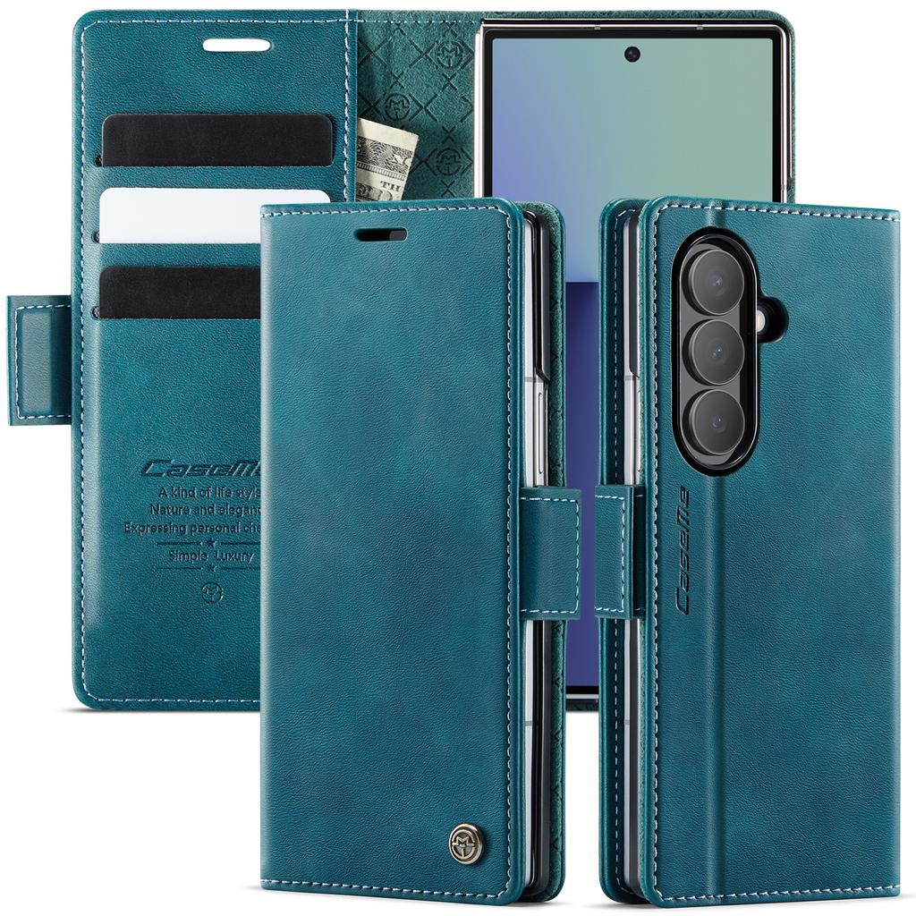 Geldbörse Leder Klappkartenhülle Für Samsung Galaxy Z Fold 7 Magnetische Hülle Stoßfest Ständer Coque