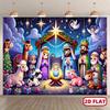 2D plane 1 Christmas background - various sizes featuring the Sagrada Familia theme with shepherds and angels.zyc