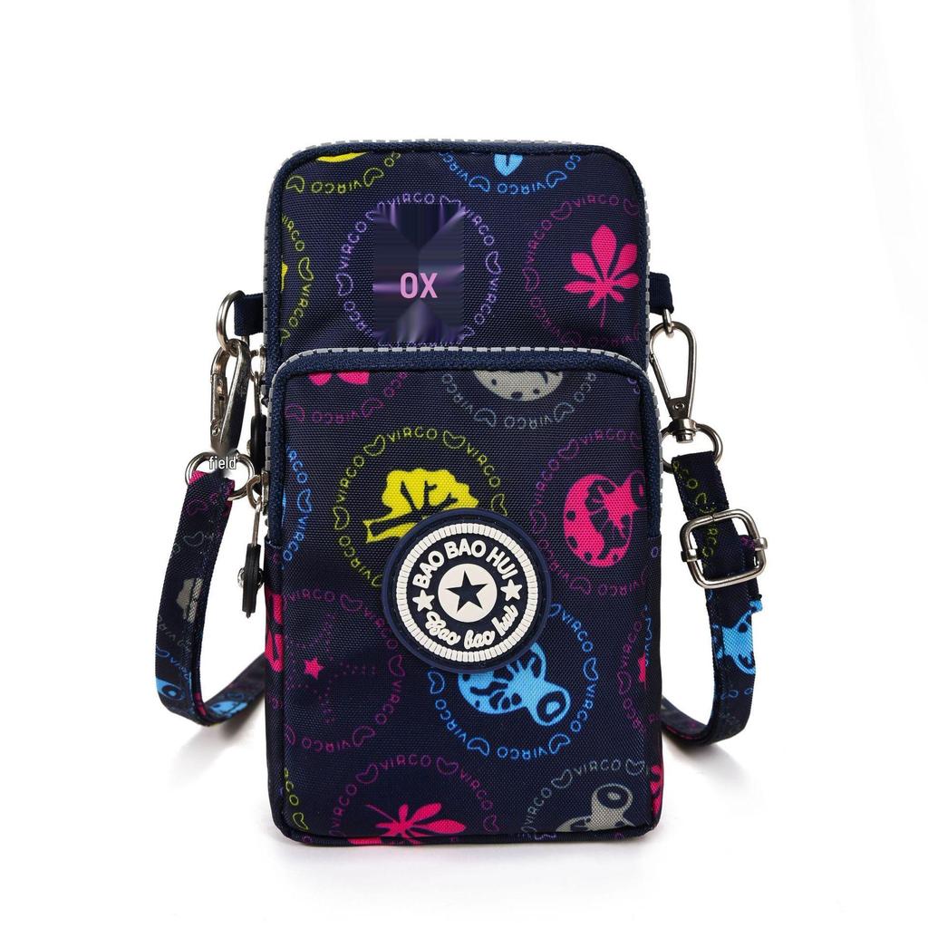 Korean Style Crossbody Phone Bag – Women's Fabric Pouch, Neck Hanging Sports Armband, Vertical Wrist Coin Purse
