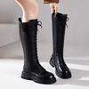 [Fetal cowhide embryo] First-layer cowhide boots women's autumn and winter 2025 leather thick-soled velvet knight boots