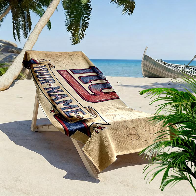 New York Giants Print Beach Towel, Large Soft Quick Dry Towel for Beach Camping Swimming