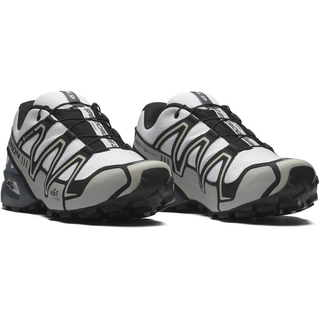Salomon Speedcross 3 Gtx Fashion Non-Slip Durable Waterproof Low-Top Running Shoes Unisex Running Shoes Black White 478675