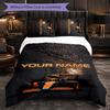 Lando Norris Customized Name Text Bedding Set, 1 Duvet Cover & 2 Pillowcases Personalized Bedroom Gift