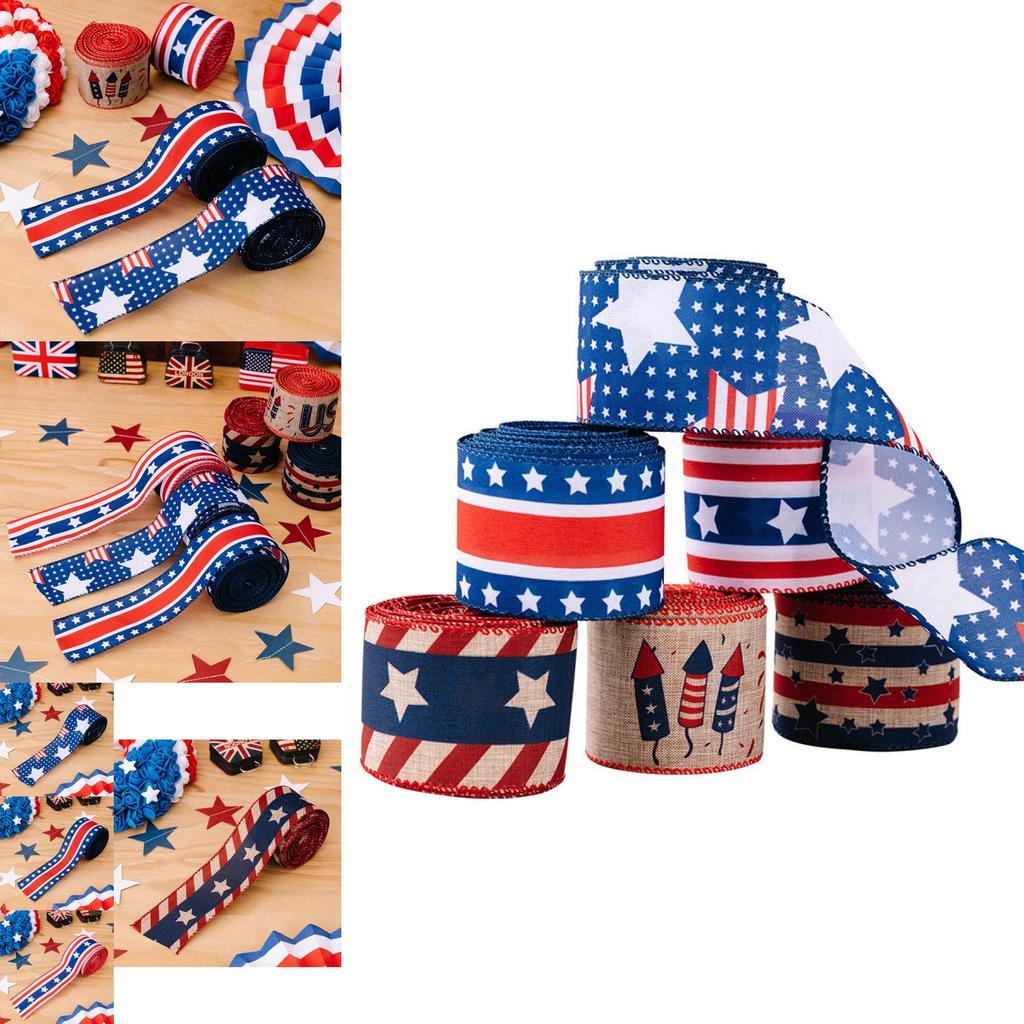 Vibrant Patriotic Independence Day Decoration American Ribbon Festive Banners In Red White And Blue
